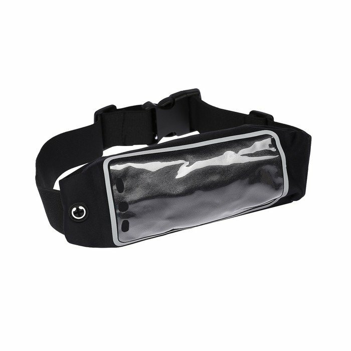 Спортивная сумка чехол на пояс Luazon, управление телефоном, отсек на молнии, чёрная (комплект из 6 шт)