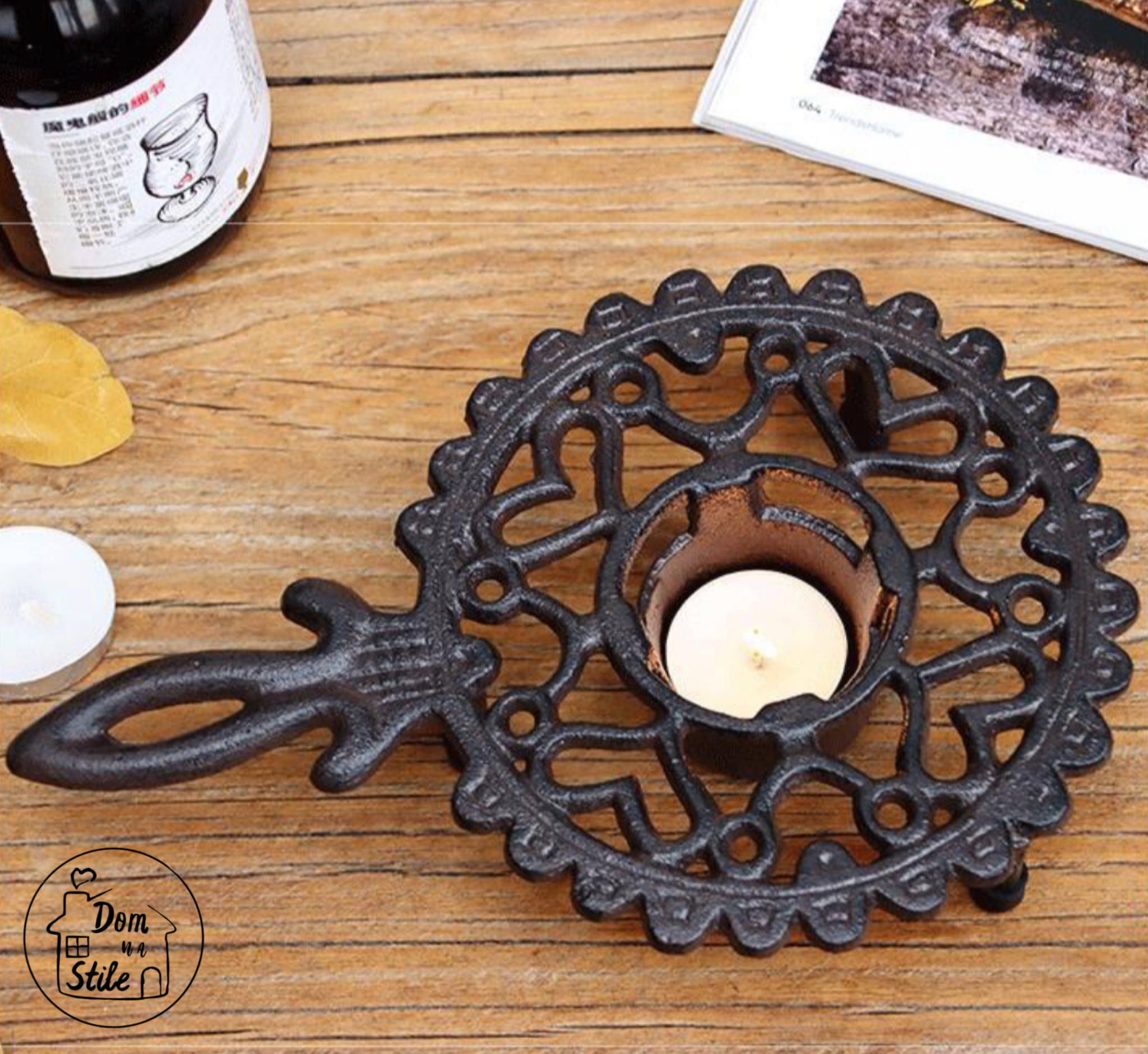 фото Подставка с подогревом греющей свечи (мармит чугунный), подставка под кувшин с краном, подставка под горячее