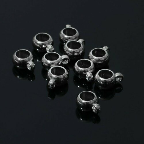 Держатель для кулона 130106 см набор 10 шт цвет серебро 453₽