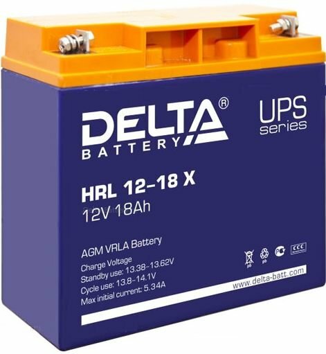 Аккумулятор DELTA HRL 12-18 X - фото №1
