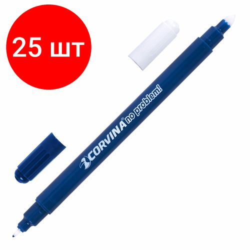 Комплект 25 шт, Ручка стираемая капиллярная CORVINANo Problem, синяя, линия письма 0.5 мм, 41425