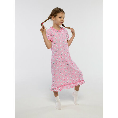 фото Сорочка дети в цвете, размер 32-116, белый, розовый