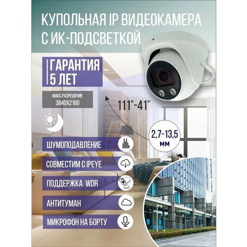 Купольная IP-видеокамера IPTRONIC IPT-IPL800DMA27-135P 2060000₽