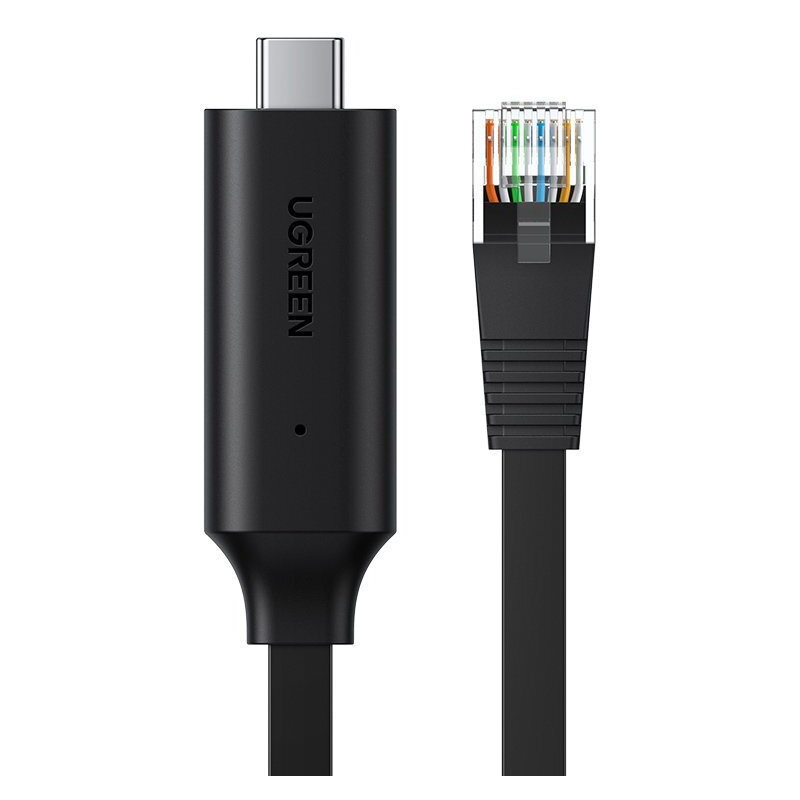 Кабель UGREEN CM204 (80186) USB-C to RJ45 Ethernet Cable 1,5 м чёрный