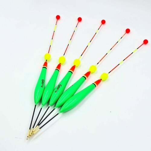 фото Поплавок для рыбалки из бальсы высота 27.5 см, 6 гр, для летней рыбалки 5 штук с грузом бобёр