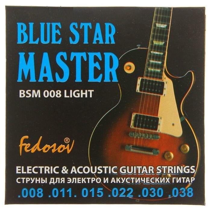 Струны для гитар Blue star master 008 - 038, 6 струн