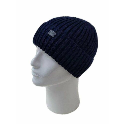 фото Шапка бини , размер свободный, синий шапка-сиб