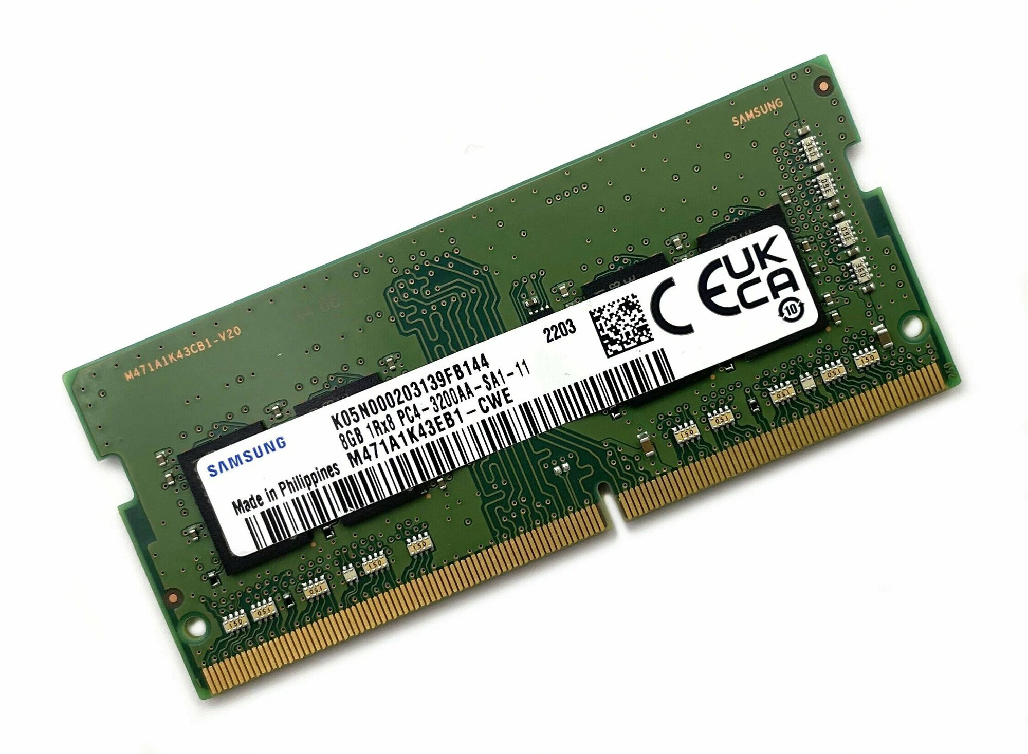 Оперативная память Samsung 8 ГБ DDR4 3200 МГц SODIMM CL22 M471A1K43EB1-CWED0