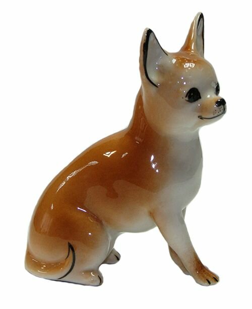 фото Статуэтка собаки Чи-хуа-хуа палевая фаянс