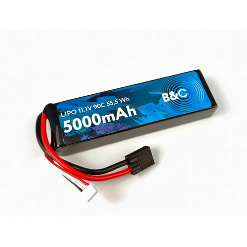 Аккумулятор Li-po B&C 5000 MAH 11.1V (3s) 90C, TRX, Soft case