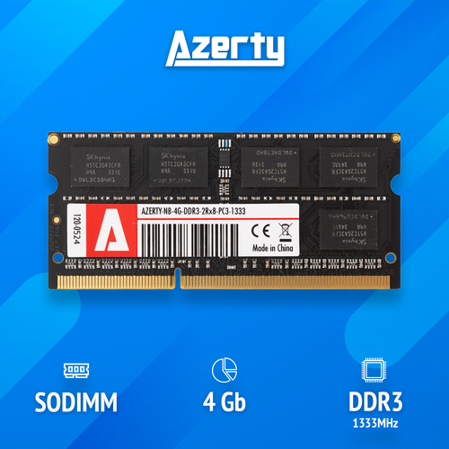 Оперативная память Azerty SODIMM DDR3 4Gb 1333 MHz оперативная память samsung sodimm ddr3 8гб 1333 mhz