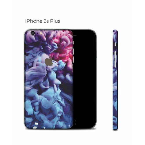 Защитная пленка на Айфон 6с Плюс с защитой краёв / Виниловая наклейка на заднюю панель iPhone 6s Plus с принтом BLUE SMOKE