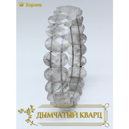 Браслет Браслет из натурального кварца дымчатого, кварц, серый