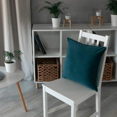 Подушка декоративная Грид 45х45 см морская волна 1245₽