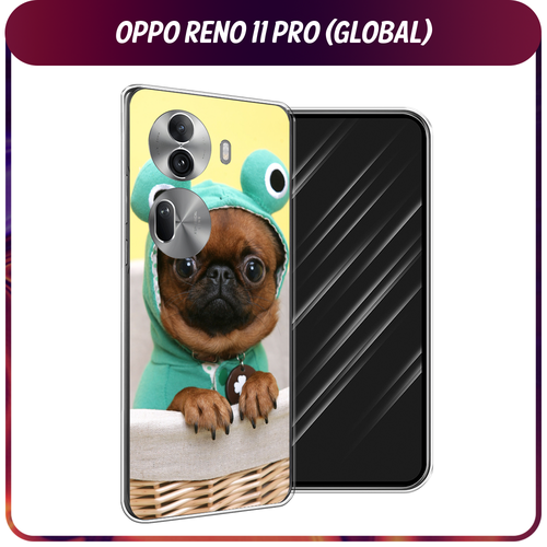 Силиконовый чехол на Oppo Reno 11 Pro (Global) / Оппо Рено 11 Про Глобал Собачка в шапке лягушки силиконовый чехол на oppo reno 11 pro global оппо рено 11 про глобал славянская эпопея альфонс муха