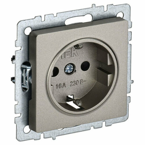 Розетка 1 пост iek brite сз сш 16а шампань 707₽