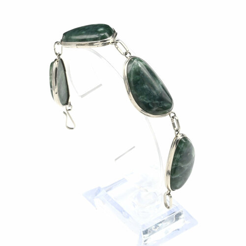 фото Браслет радуга камня, размер 18.5 см, черный, зеленый