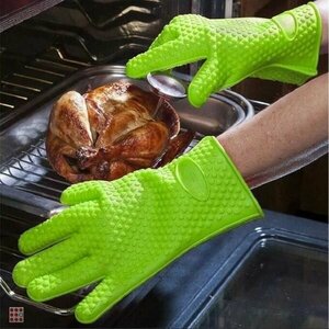 Силиконовая рукавица-прихватка для кухни, желтый