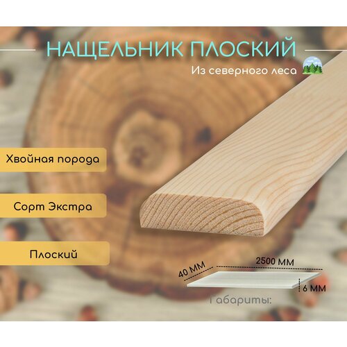 Нащельник 2500х40, (комплект 9шт.), экстра, из хвойных пород