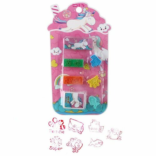 Печать цветная Единороги набор 5 шт штемпельная подушка 449₽