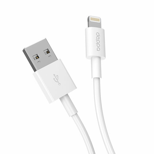 Кабель Deppa USB - Apple Lightning (72114/72115), длина 1.2 м, 1 шт. белый