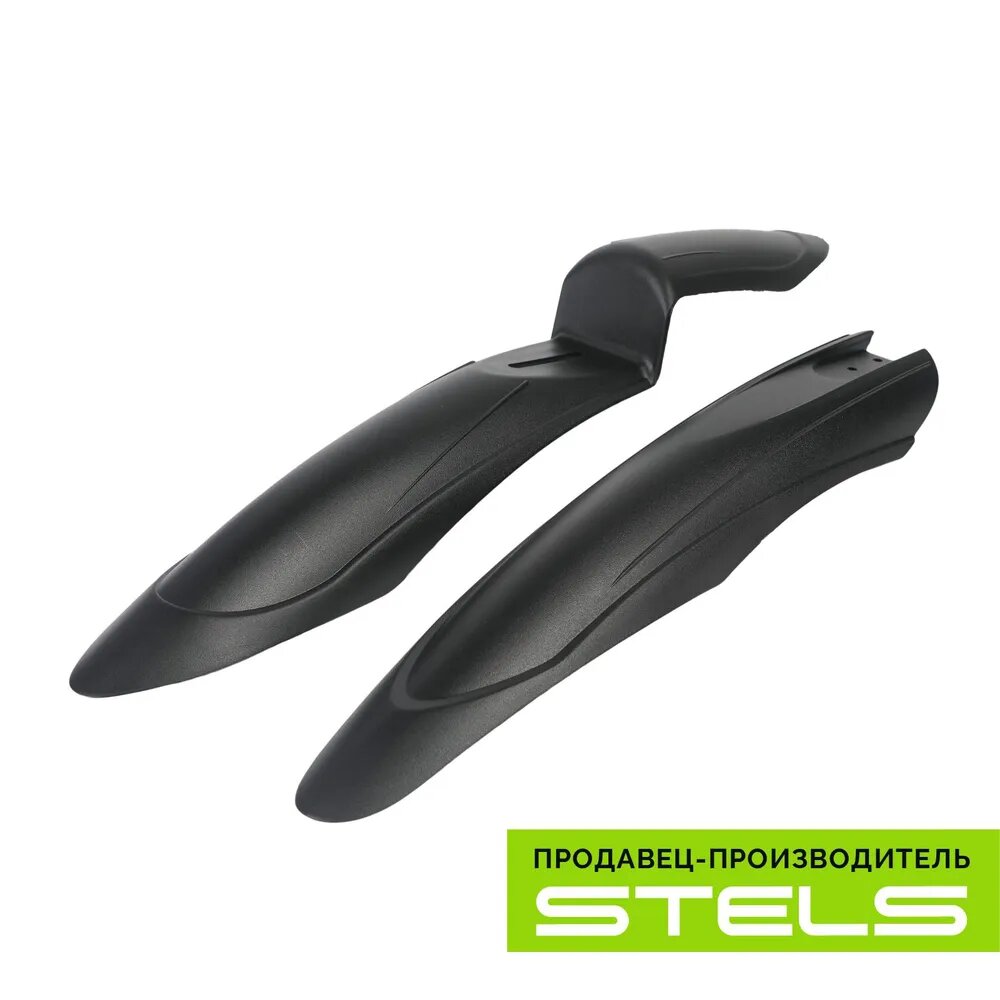 Крылья для велосипеда 20"-24" STELS XH-B152 пластиковые чёрные, в индивидуальной упаковке (комплект) NEW