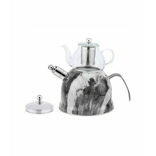 Кухонный чайник с заварников 2в1 Черный 350000₽