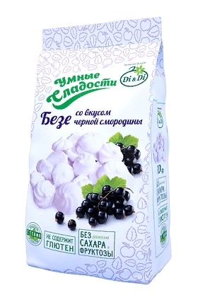 Умные сладости Безе с вкусом черной смородины, 70г