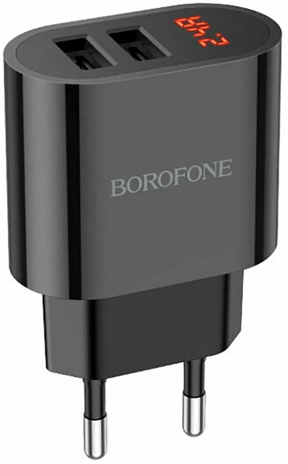 Сетевое ЗУ Borofone BA63A (2USB/2.4A/дисплей) черное