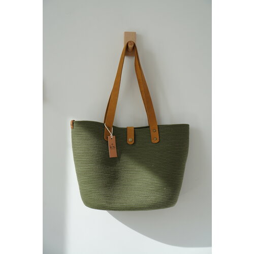 фото Сумка тоут сумки тоут, фактура плетеная, зеленый kos