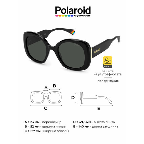 фото Солнцезащитные очки polaroid pld6190/s, черный, серый