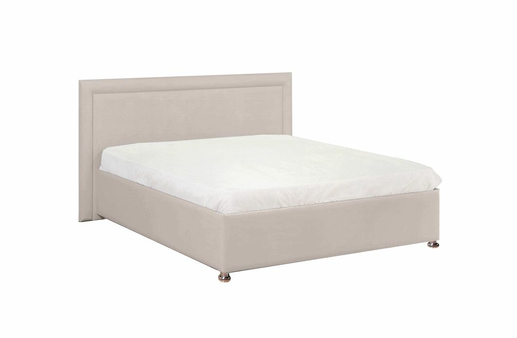 Односпальная кровать Нью-Йорк 80x200 с подъемным механизмом и с коробом для белья велюр серый ножки 5 см
