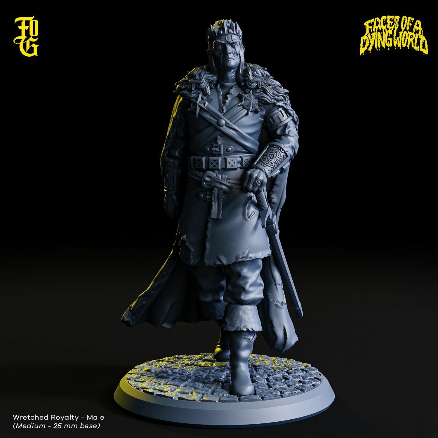 Миниатюра D&D "Падший король" 32 мм (DnD, Dungeons & Dragons, ДнД, Подземелья и Драконы, Pathfinder)