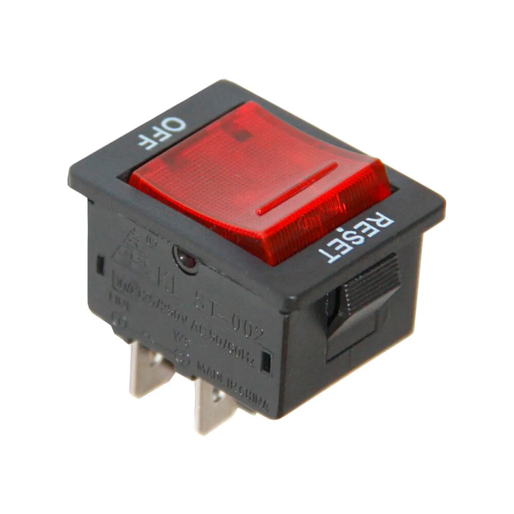 Выключатель-автомат клавишный Rexant RESET-OFF красный с подсветкой (250В 10А (4с)) {36-2620}