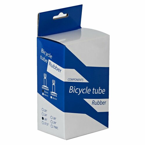 фото Камера велосипедная bt, 26x1,75/1,95 автонип.33мм.(упак. коробка)