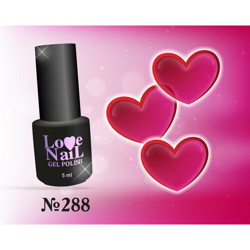 288 LoVe Nail гель лак класса премиум витраж 5 мл.