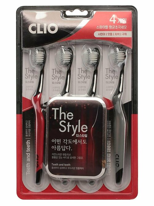 Набор зубных щеткок набор The Style Toothbrush 4шт, Clio