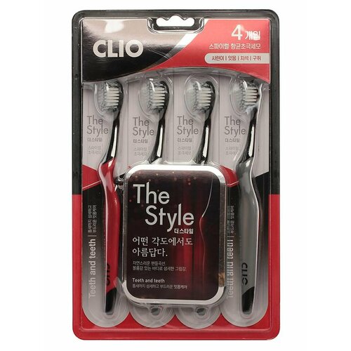 Набор зубных щеткок набор The Style Toothbrush 4шт, Clio