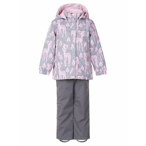 Комплект верхней одежды KERRY размер 134, серый, розовый