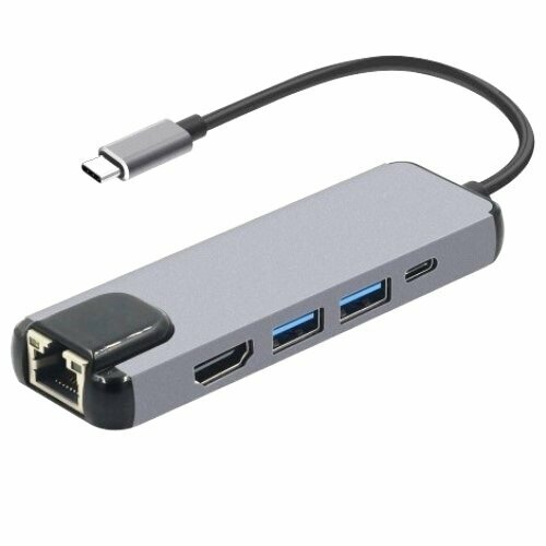 Сетевая карта RJ-45 KS-is KS-561 USB3.0 Type-Cm Ethernet, порт USB C для зарядки , порт 4K HDMI и 2 порта USB 3.0
