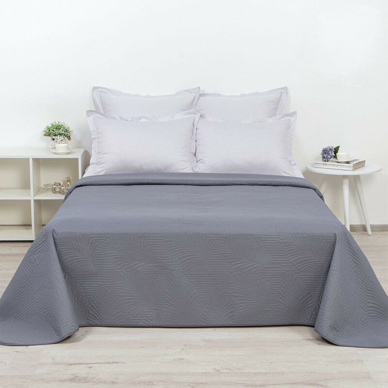 фото Покрывало 150х215 см полисатин (ультрастеп) Темно-серый