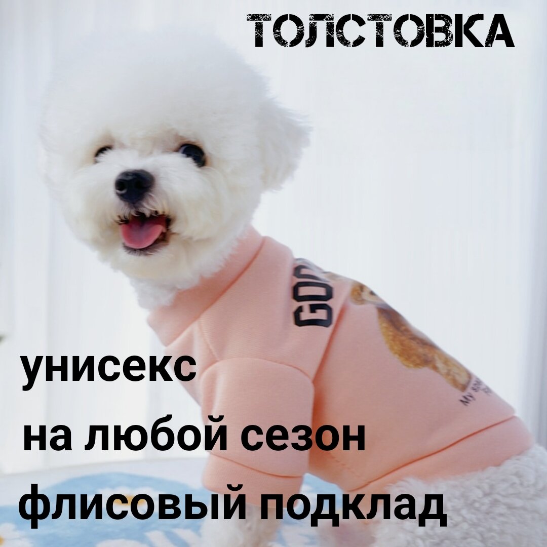 Толстовка для собак и кошек розовая(M)