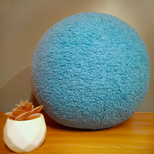 Подушка шар декоративная круглая обхват 84 см цвет синий джинс 2100₽