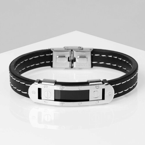 Браслет Innuendo, 1 шт., размер 22 см, черный, серебристый