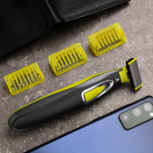 Триммер для волос Luazon LTRI-04 для усовбороды 3 насадки АКБ черно-зеленый 151400₽