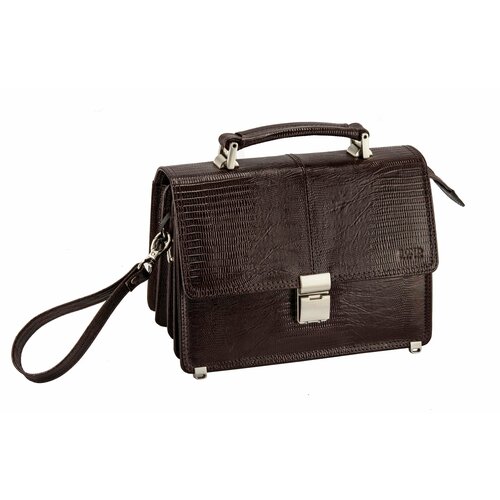 Сумка барсетка BOND NON, фактура под рептилию, серебряный