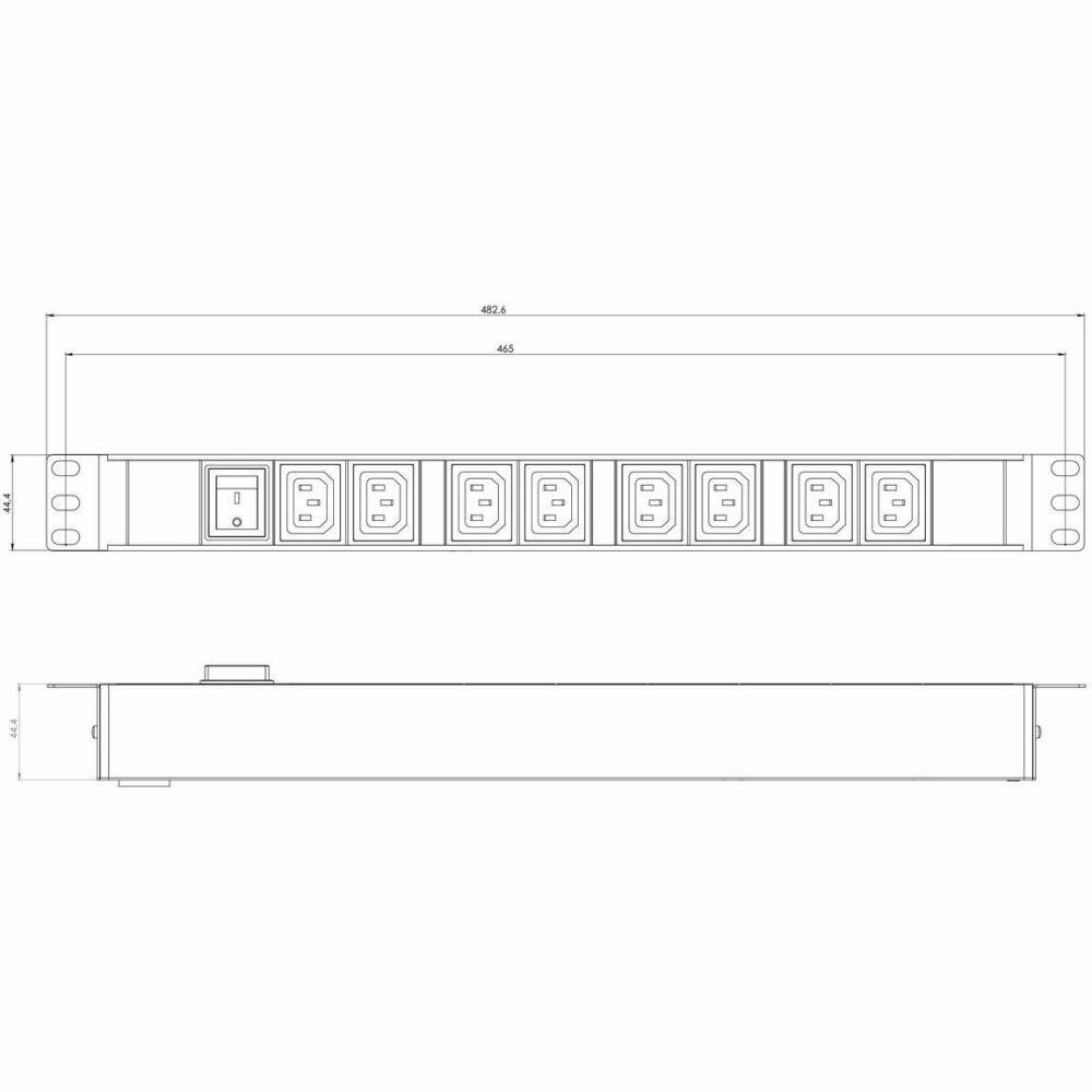 Блок розеток 19, 8 розеток Hyperline - фото №8