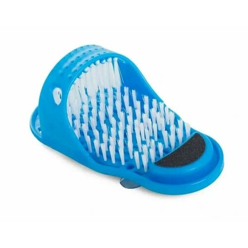 Массажный тапок для мытья ног щетка-тапок для мытья ног спа система для стоп цвет голубой 482₽