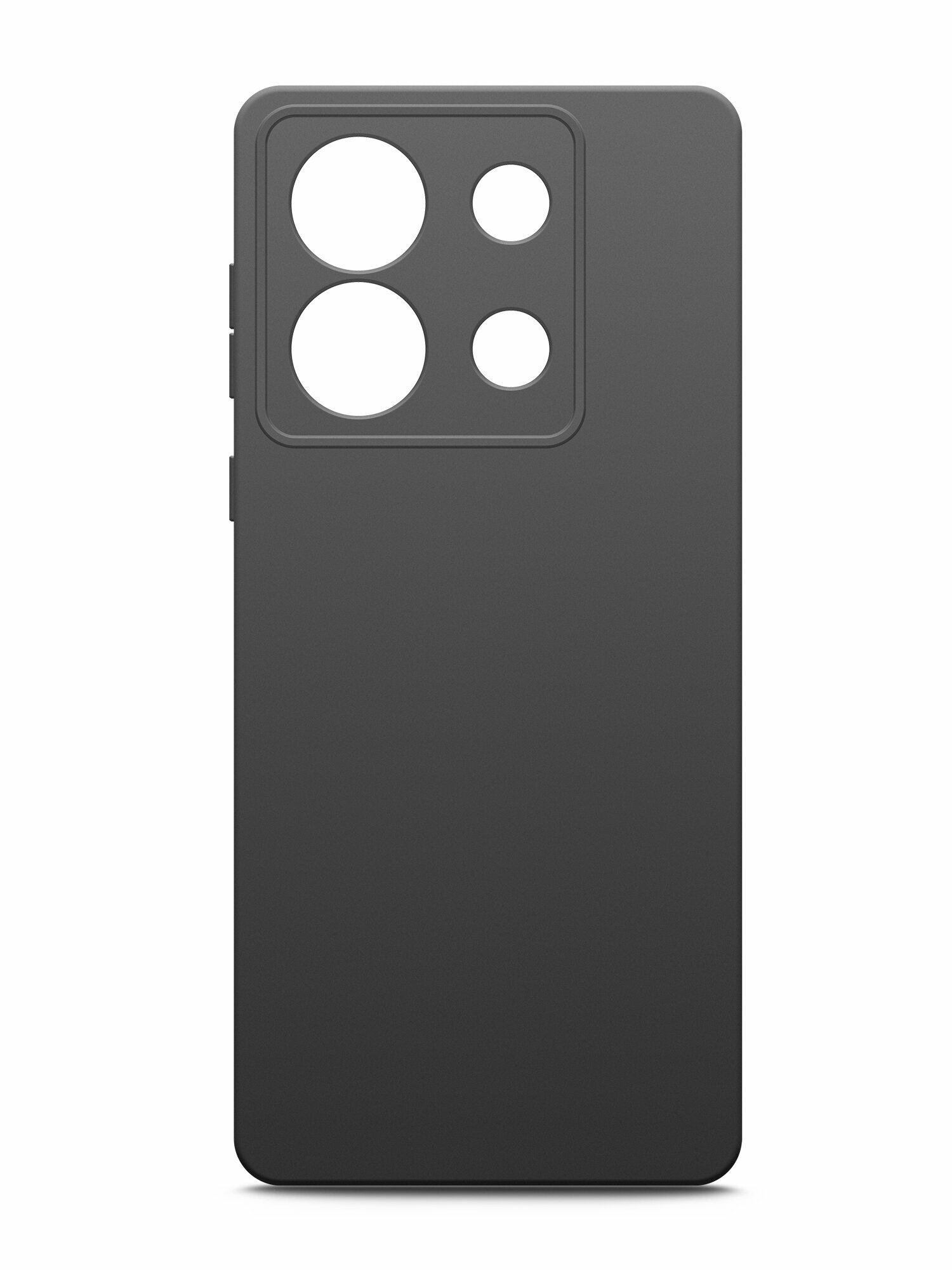 Чехол на Xiaomi POCO X6 (Ксиоми Поко Х6) черный матовый силиконовый с защитой (бортиком) вокруг камер, Miuko