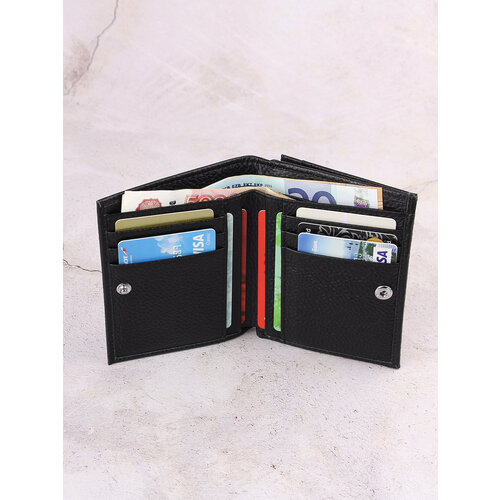 Кошелек Capsa фактура тиснение зернистая черный 1600₽